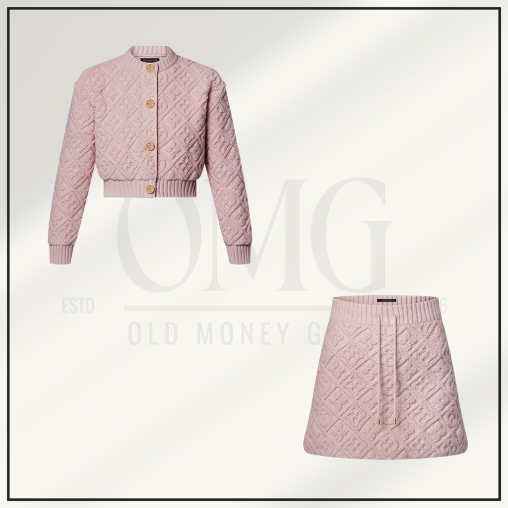 TOWELING MONOGRAM JACKET &. MINI SKIRT