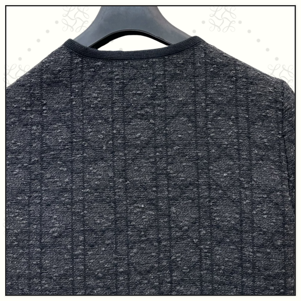 COTTON BLEND MACROCANNAGE MINI DRESS