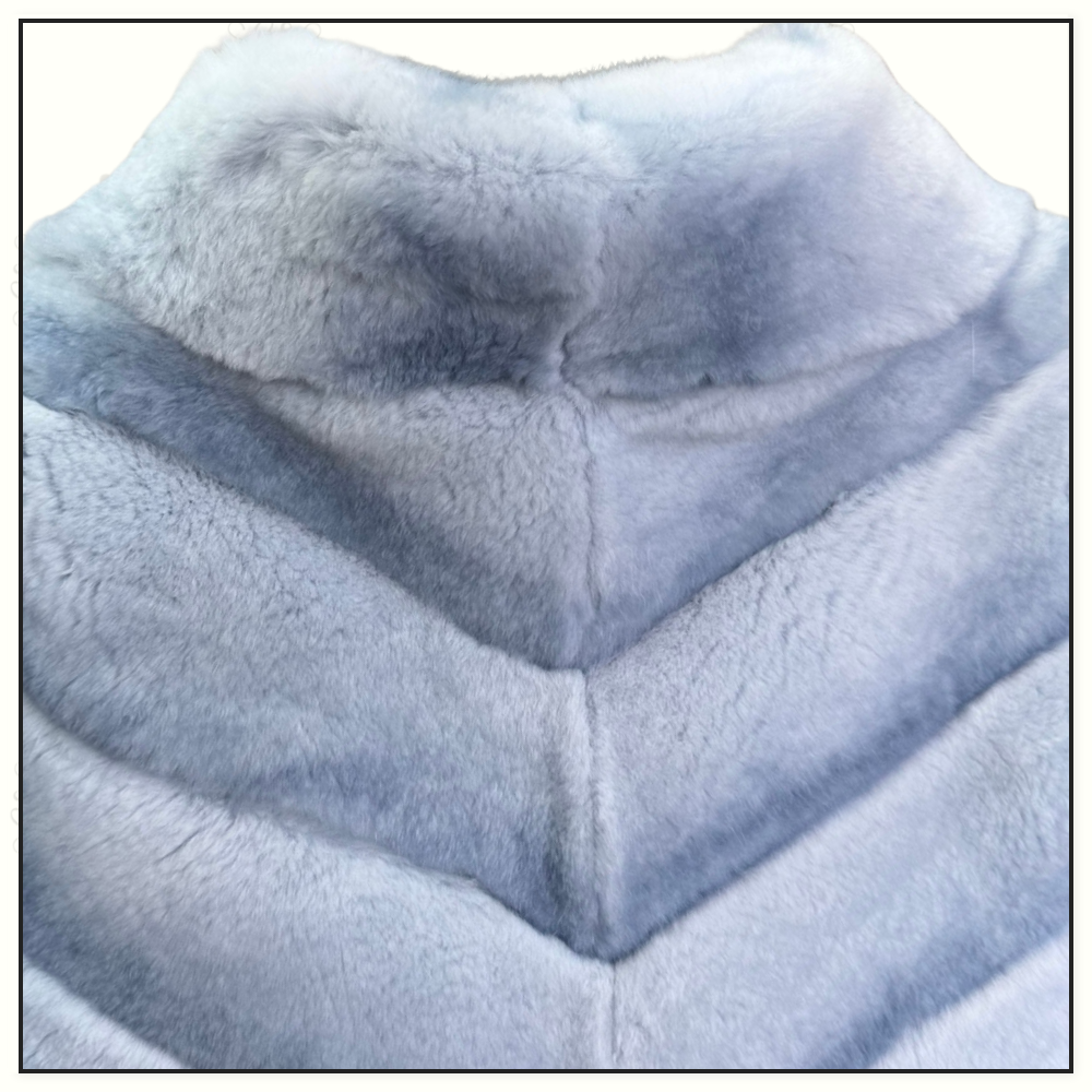 REX RABBIT CHEVRON FUR JACKET