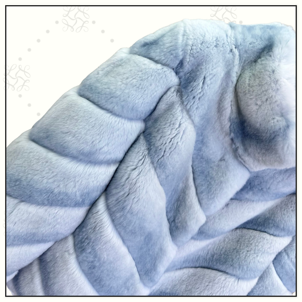 REX RABBIT CHEVRON FUR JACKET