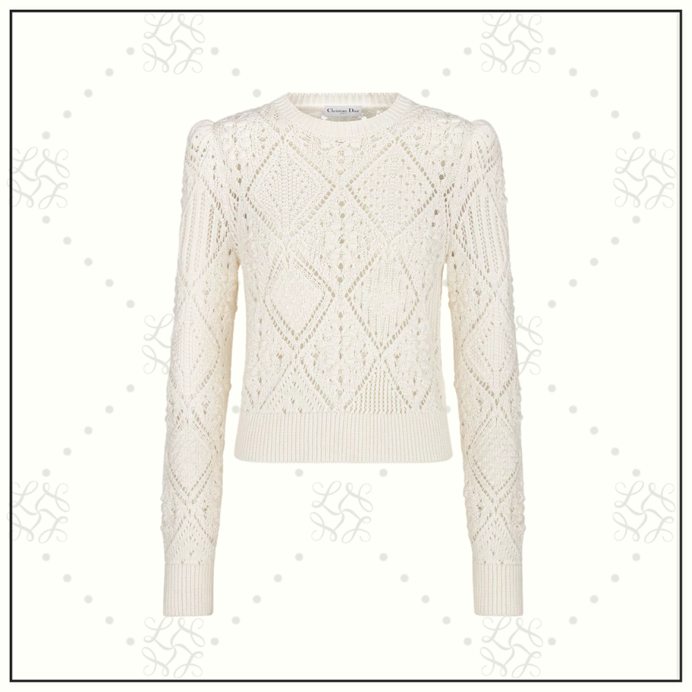 OPENWORK COTTON KNIT PULLOVER