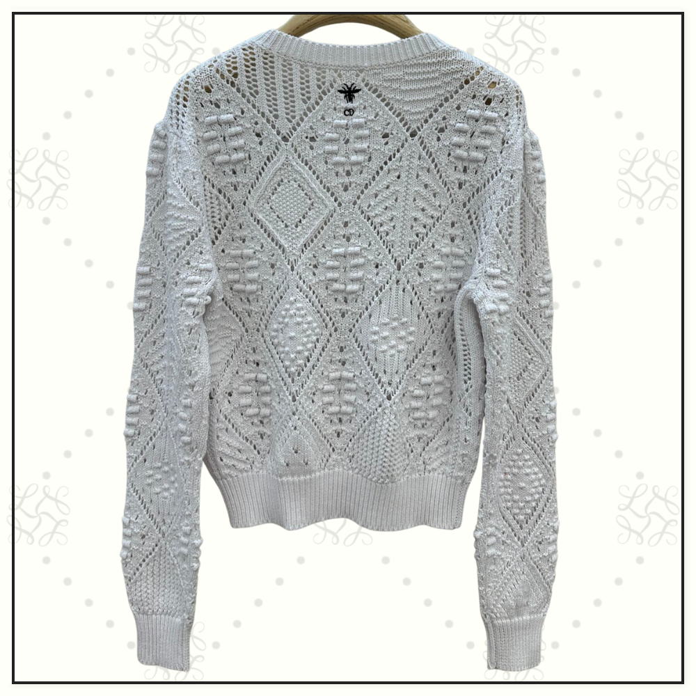 OPENWORK COTTON KNIT PULLOVER