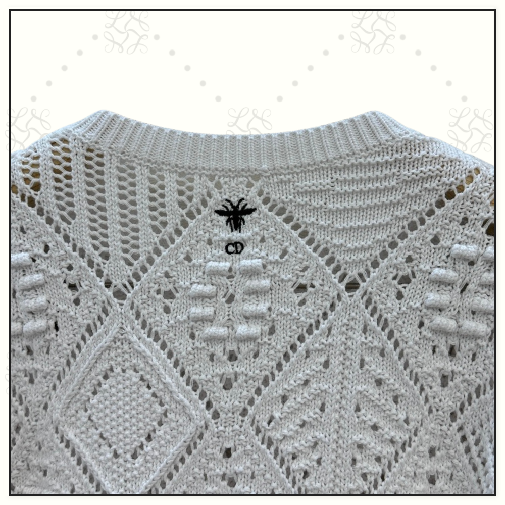 OPENWORK COTTON KNIT PULLOVER