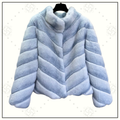 REX RABBIT CHEVRON FUR JACKET
