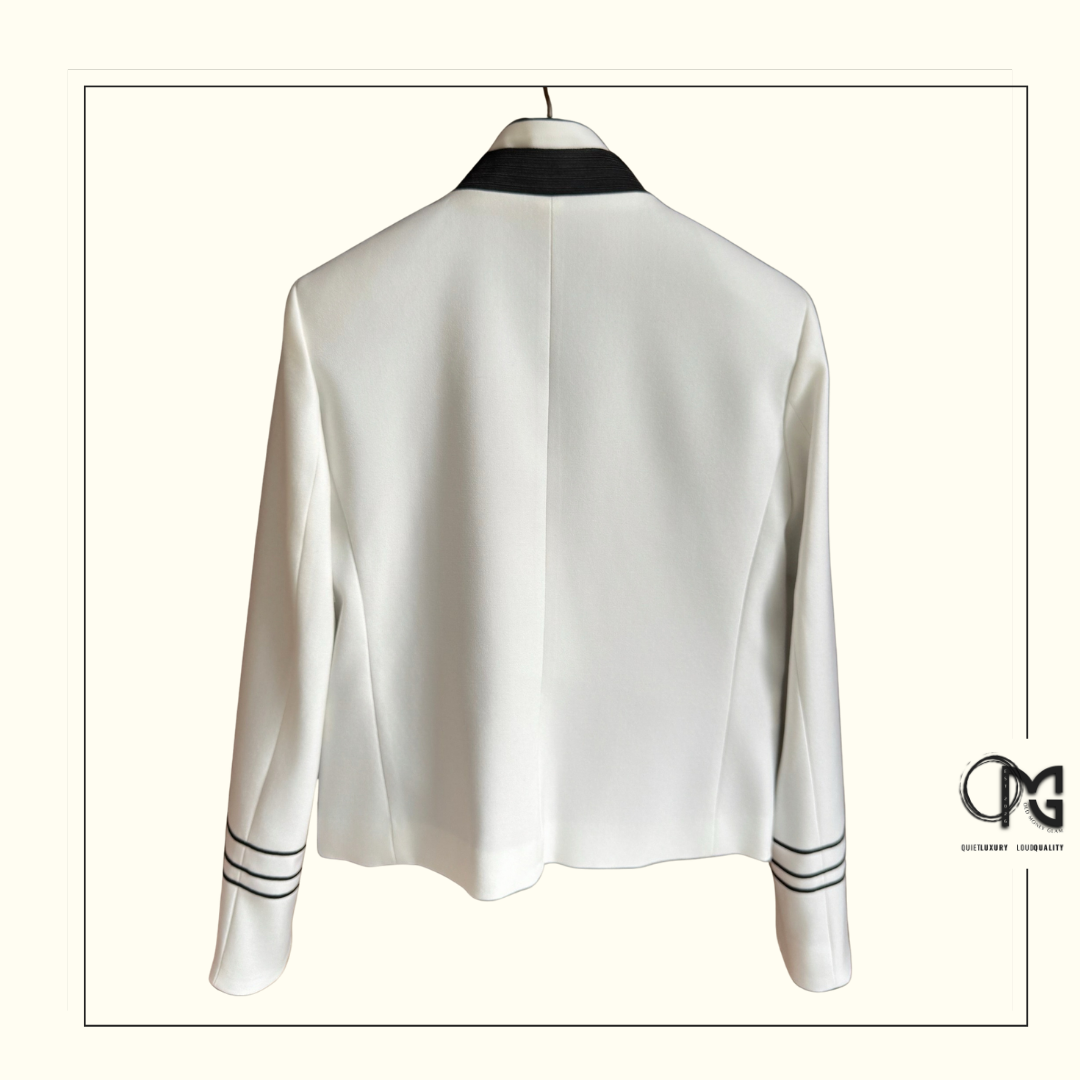 WOOL & MOHAIR COLLARLESS JACKET