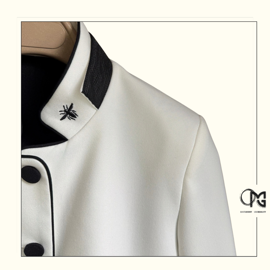 WOOL & MOHAIR COLLARLESS JACKET