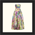 DAHLIA STRAPLESS FLORAL PRINT GOWN