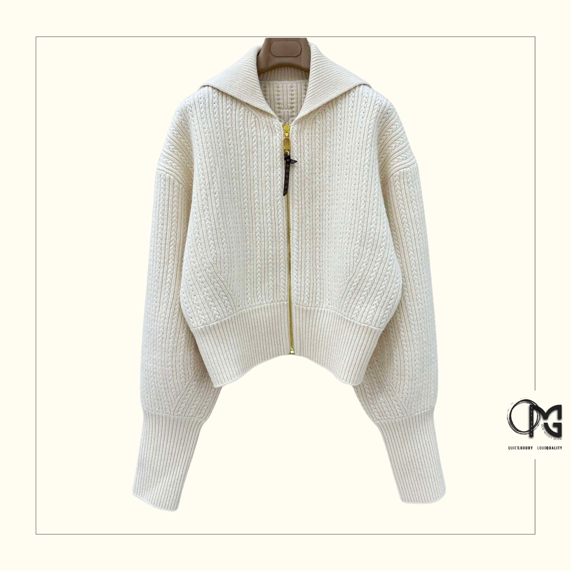 CROPPED RIB KNIT SWEATER