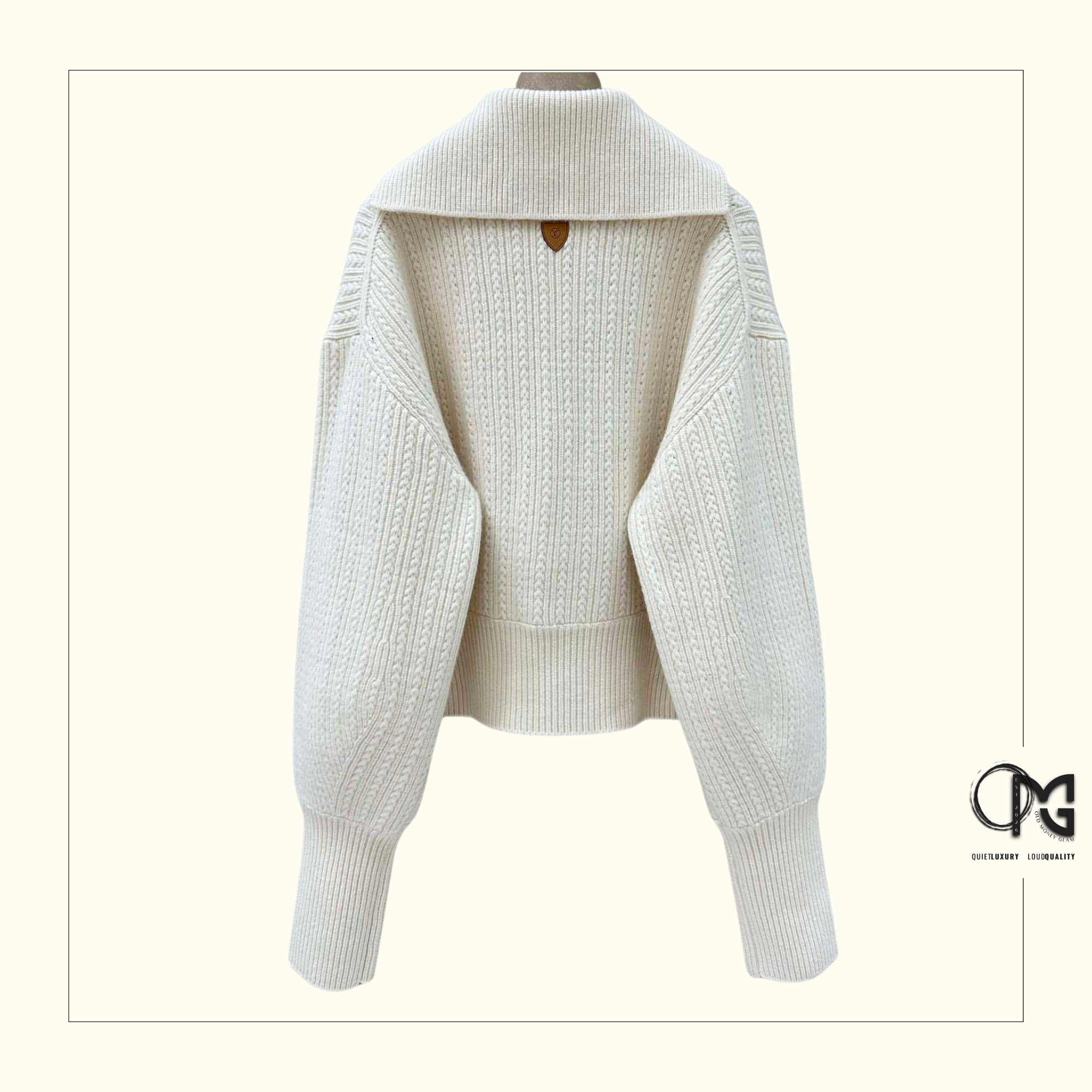CROPPED RIB KNIT SWEATER