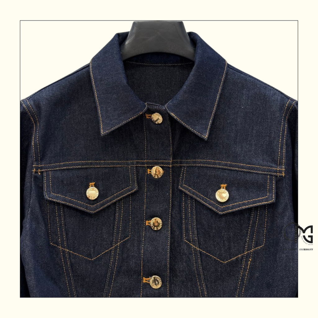 FLUTED DENIM JACKET