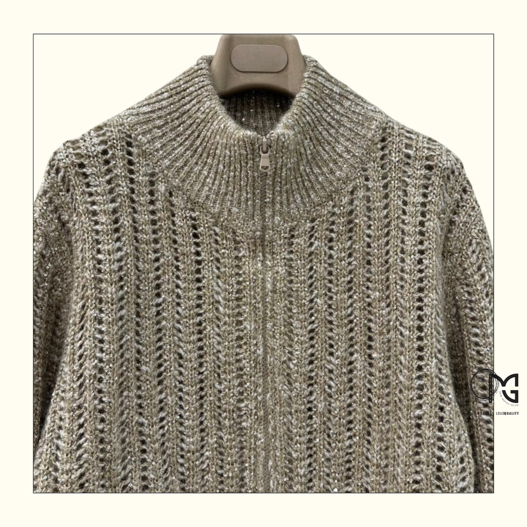 RUSTIC DAZZLING NET CARDIGAN