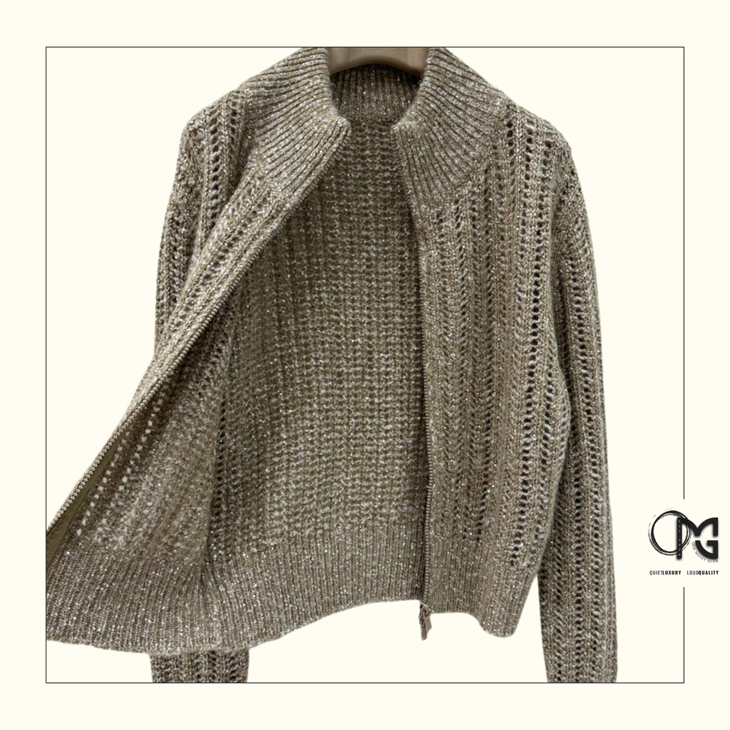 RUSTIC DAZZLING NET CARDIGAN