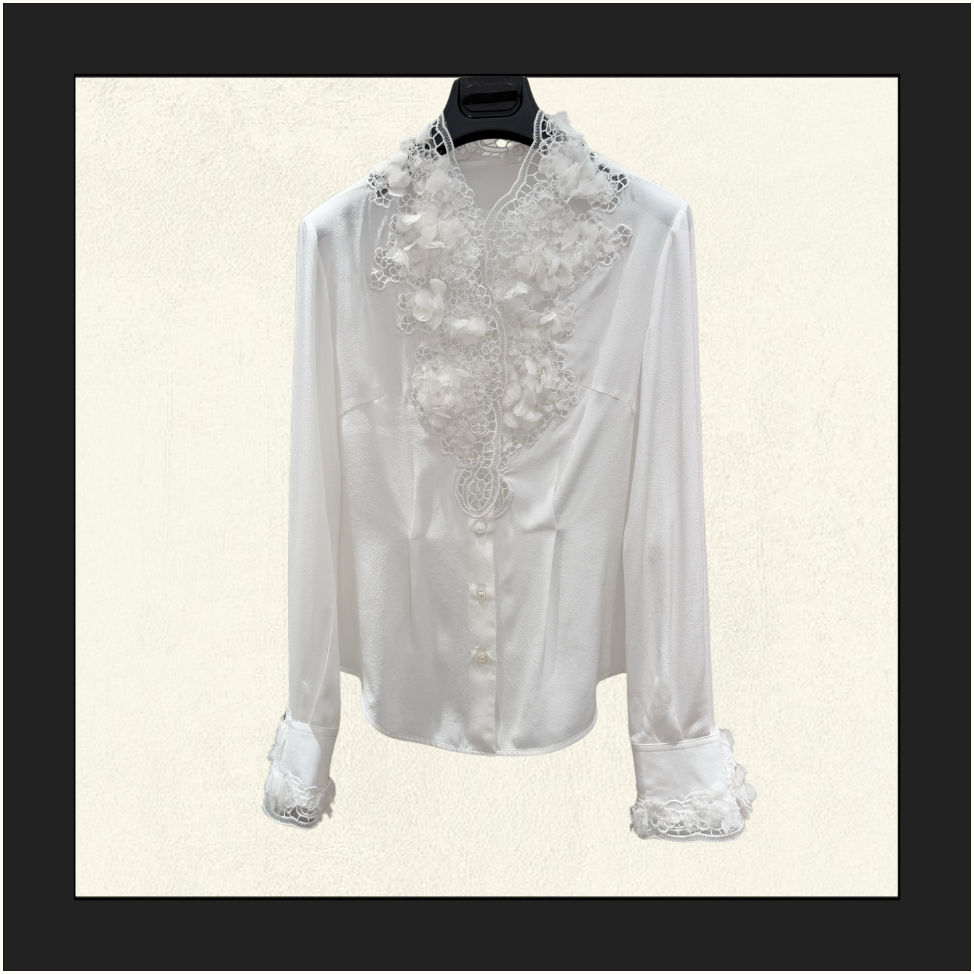 LACE EMBROIDERED DETAILS BLOUSE