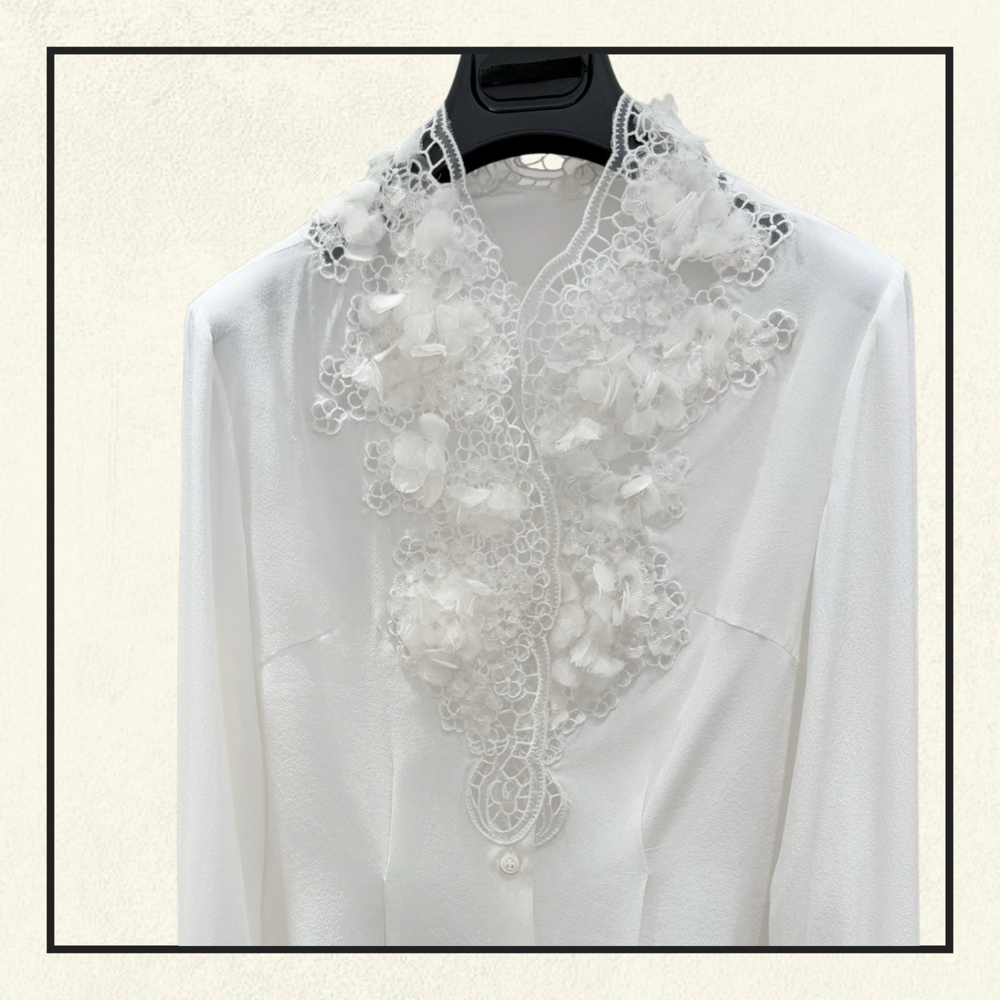 LACE EMBROIDERED DETAILS BLOUSE