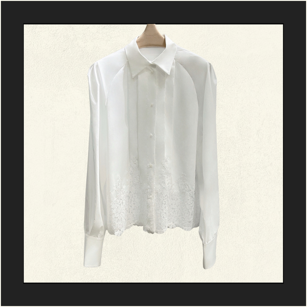 LACE EMBROIDERED DETAILS BLOUSE