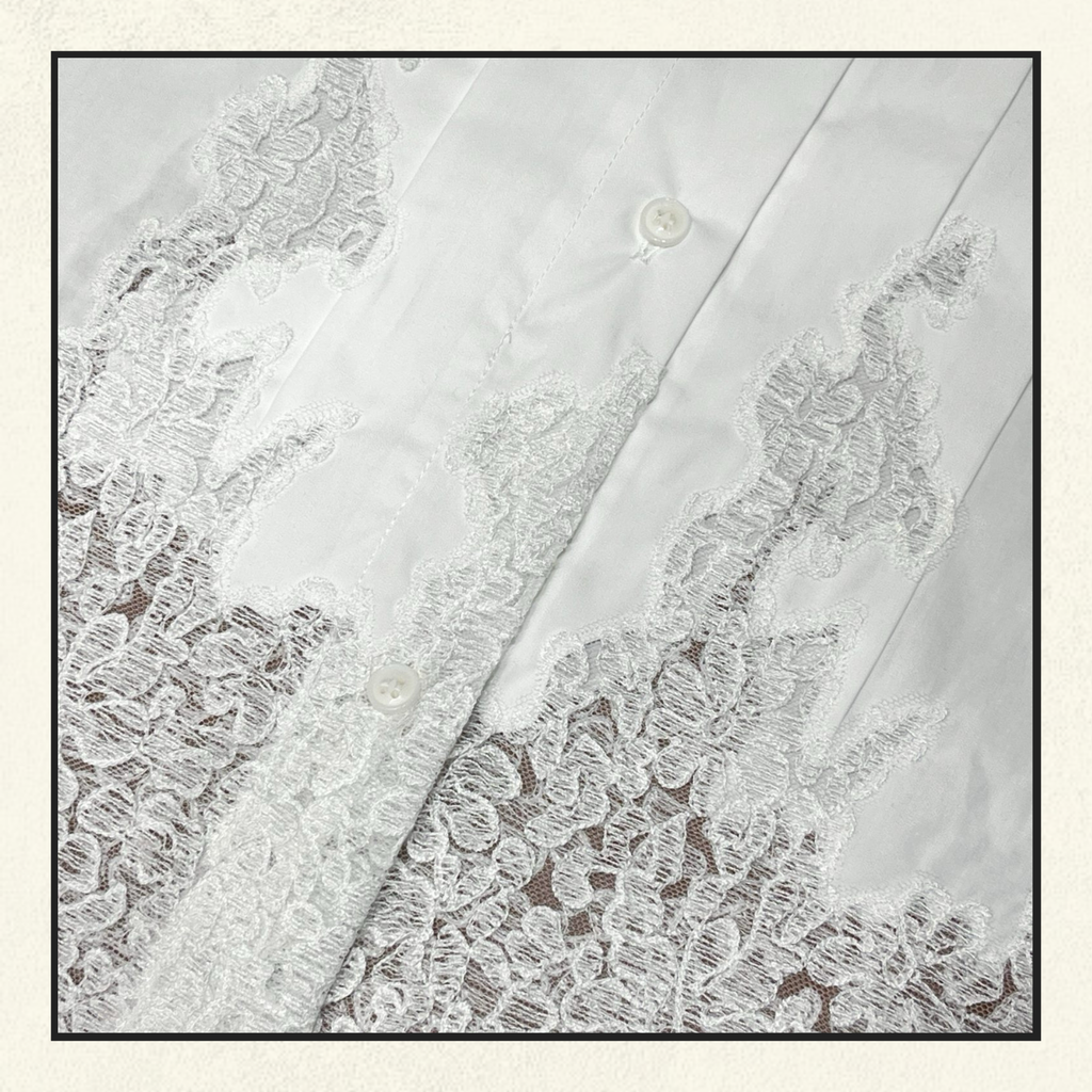 LACE EMBROIDERED DETAILS BLOUSE
