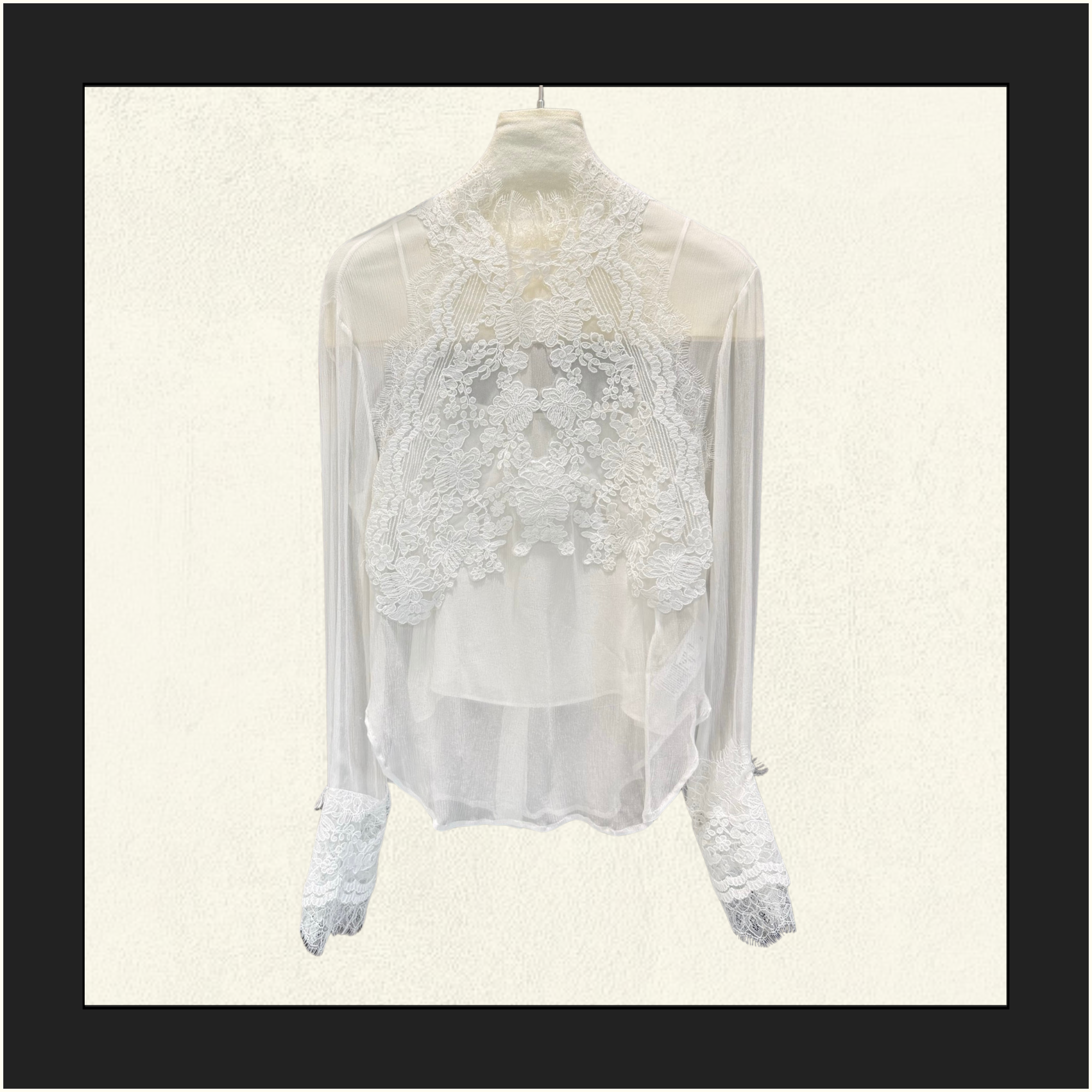 LACE EMBROIDERED DETAILS BLOUSE