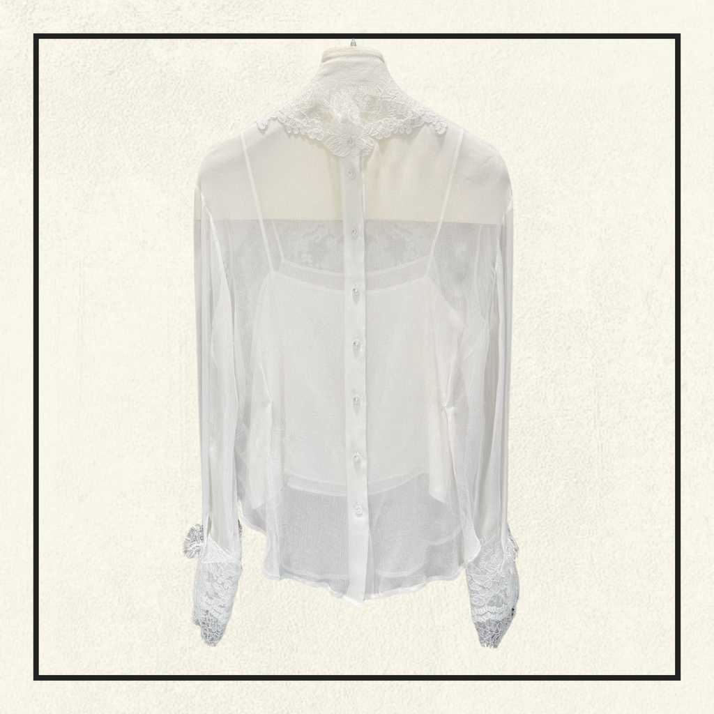 LACE EMBROIDERED DETAILS BLOUSE