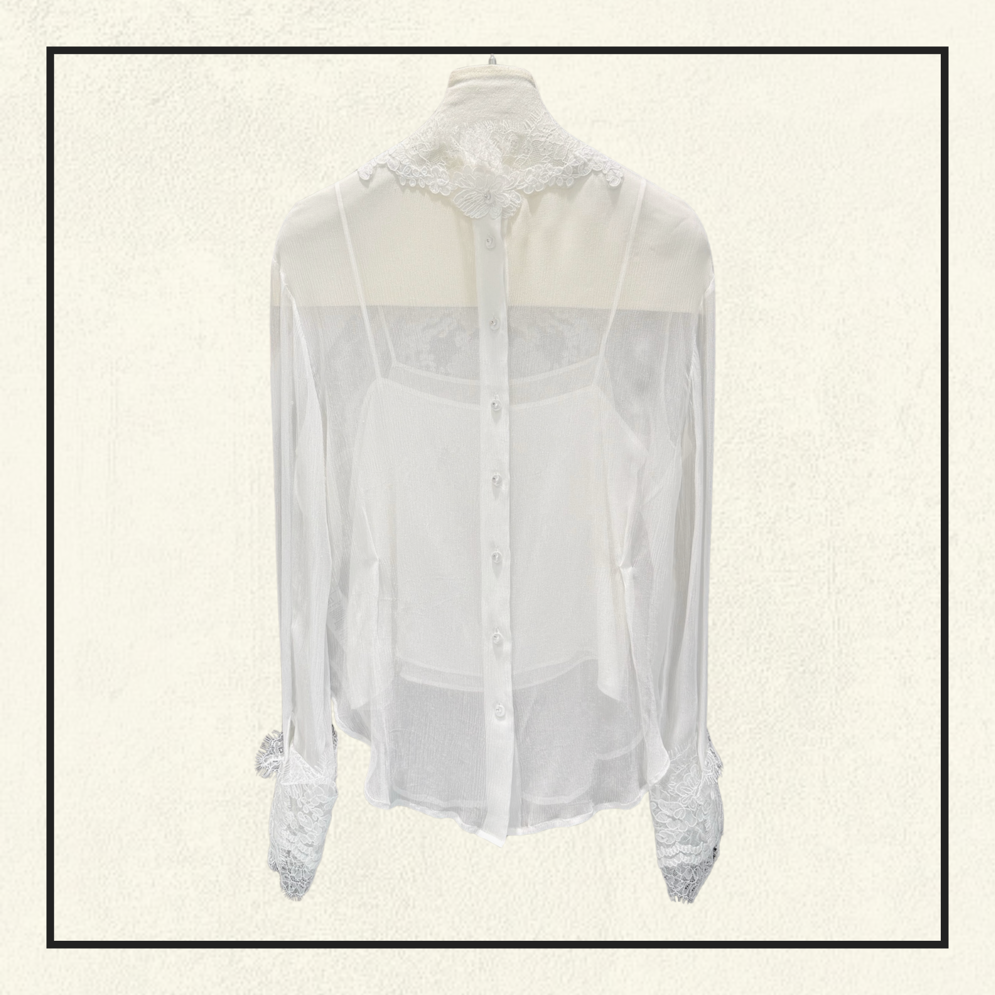 LACE EMBROIDERED DETAILS BLOUSE