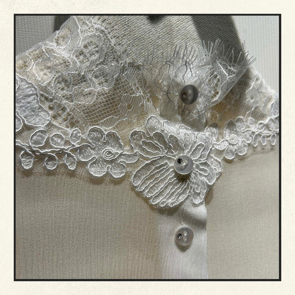 LACE EMBROIDERED DETAILS BLOUSE