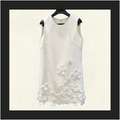 CREPE FLORAL APPLIQUÉ MINI DRESS