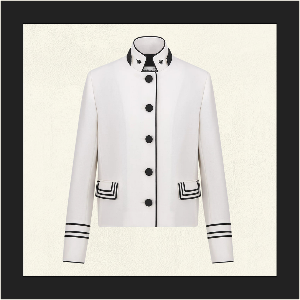 WOOL & MOHAIR COLLARLESS JACKET
