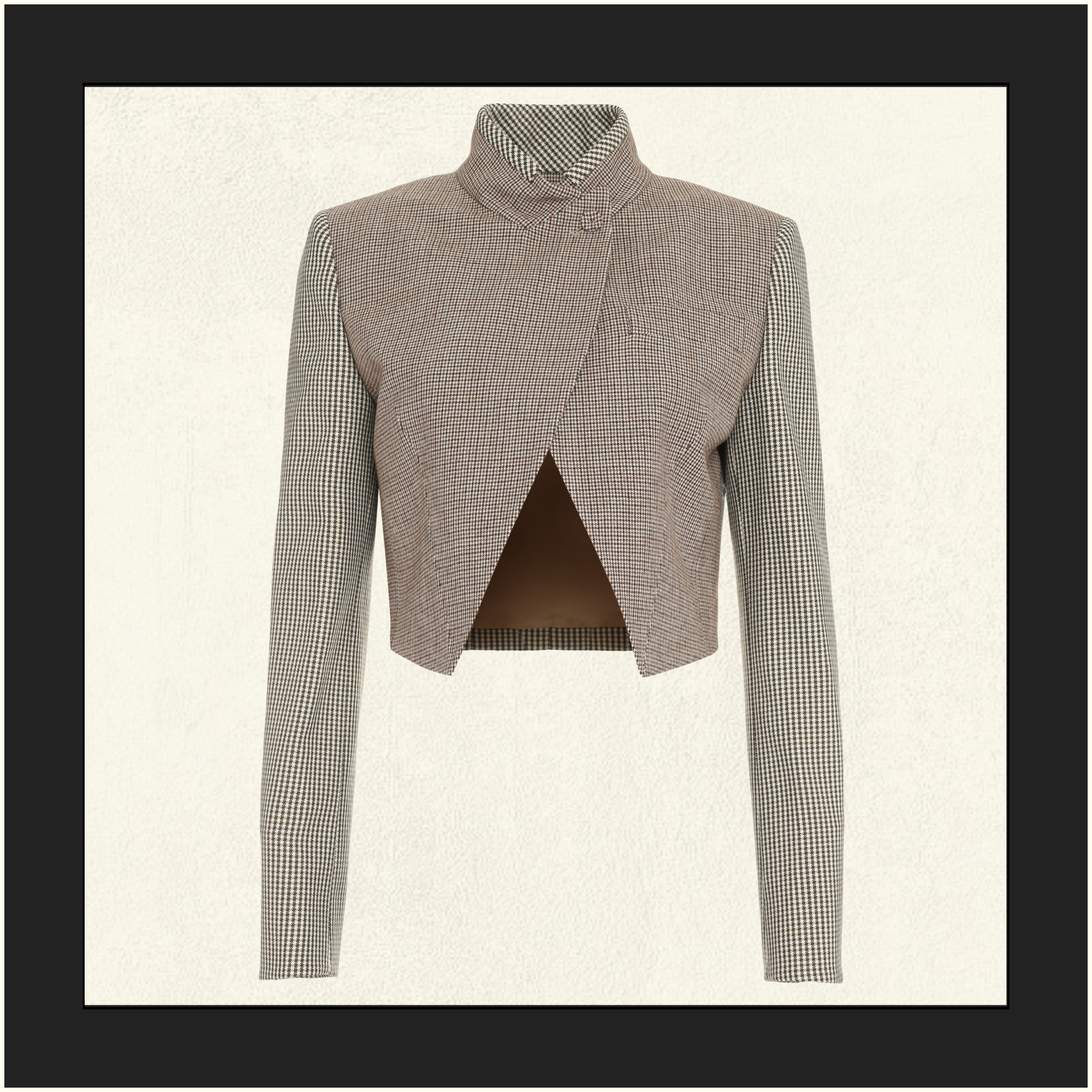 HOUNDSTOOTH WOOL SHORT JACKET