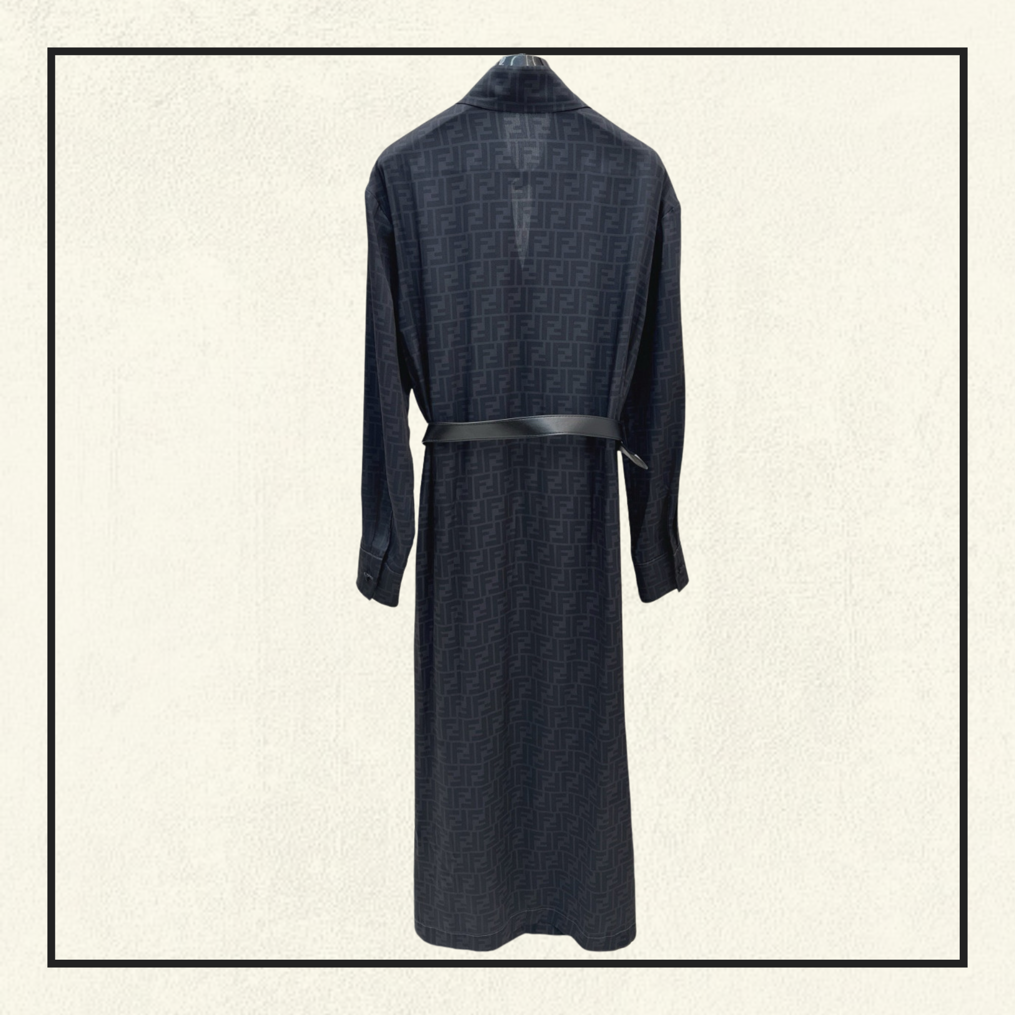 JACQUARD SILK DRESS WITH BELT