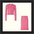 CABLE KNIT CARDIGAN & PENCIL SKIRT