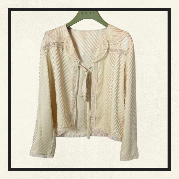 LACE UP SILK BLOUSE