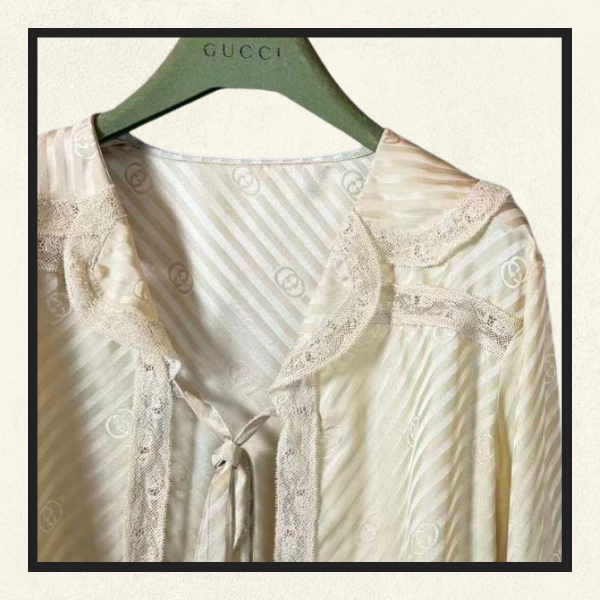 LACE UP SILK BLOUSE