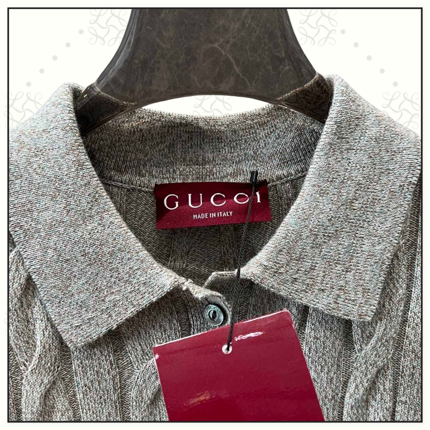 RIBBED TRIM CABLE KNIT TOP