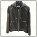 LAMBSKIN HOODED JERSEY JACKET
