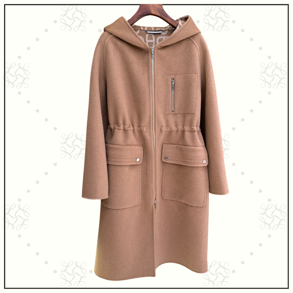CASHMERE HOODED & WAISTED COAT