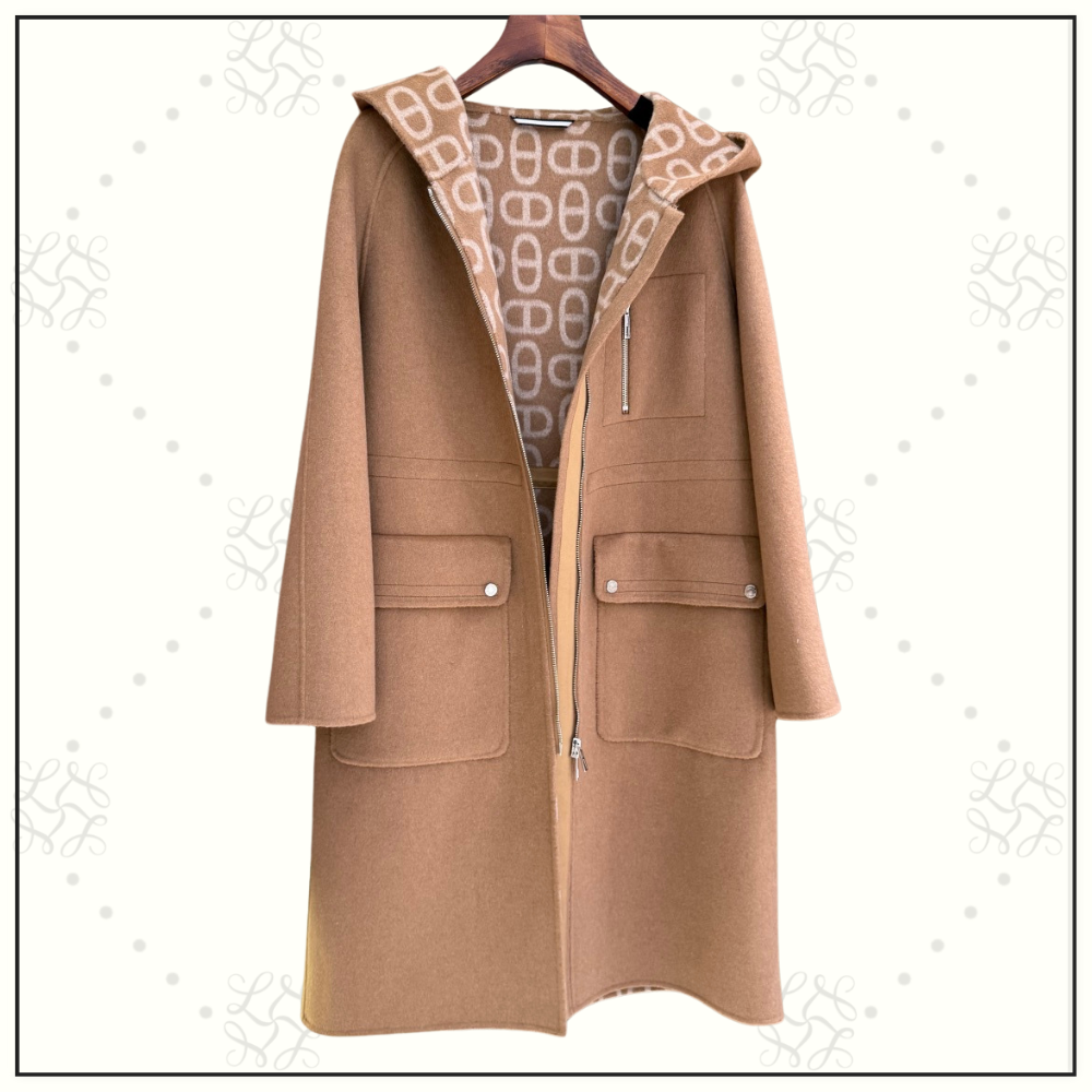 CASHMERE HOODED & WAISTED COAT