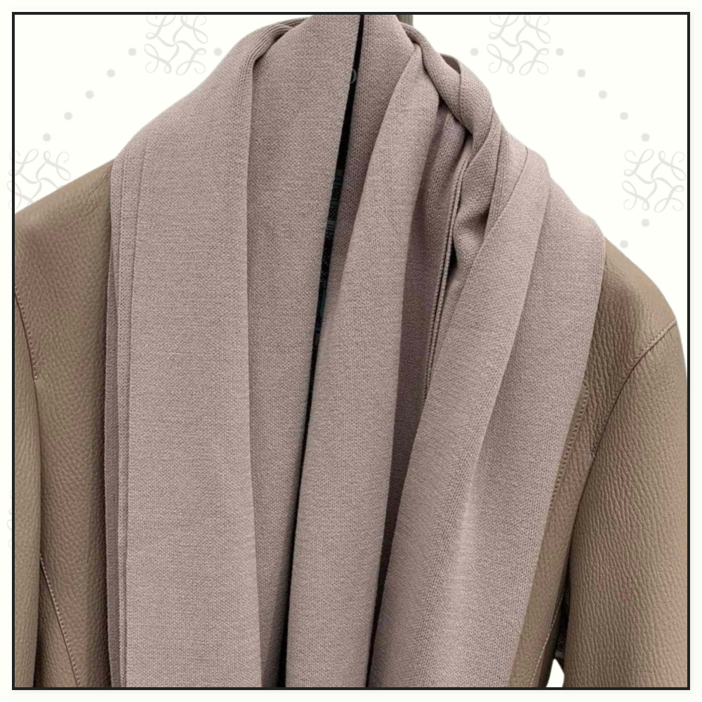 LAMBSKIN BELTED JACKET WITH REMOVABLE CASHMERE SCARF