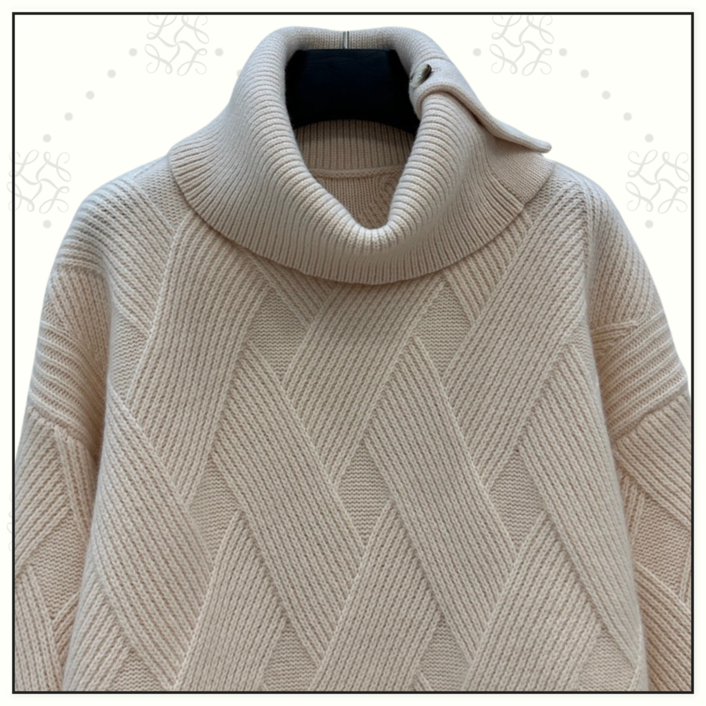 CASHMERE SWEATER WITH BRAIDING MOTIF