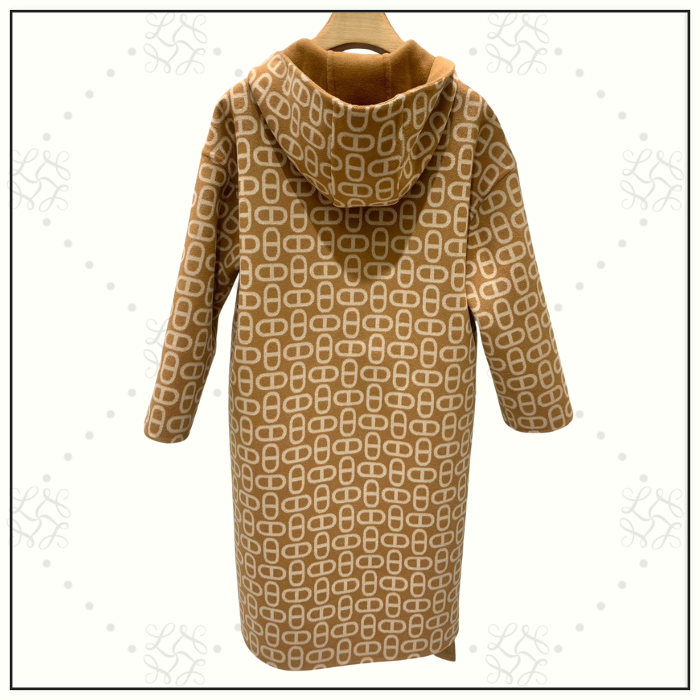 HOODED REVERSIBLE WOOL DUFFLE COAT