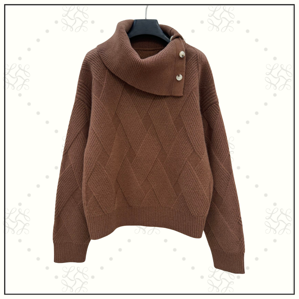 CASHMERE SWEATER WITH BRAIDING MOTIF