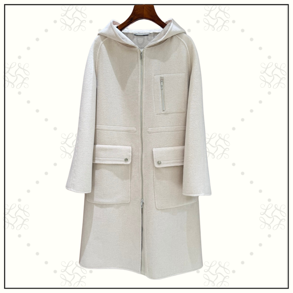 CASHMERE HOODED & WAISTED COAT