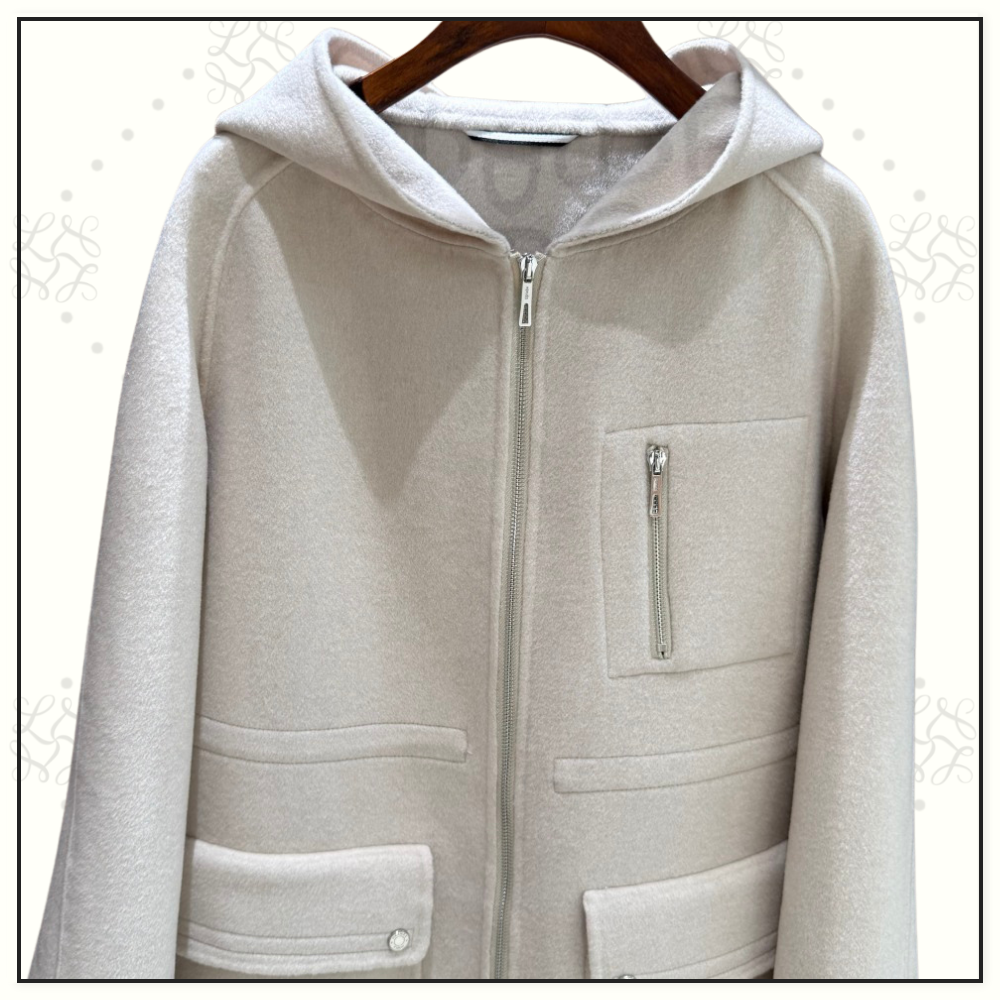 CASHMERE HOODED & WAISTED COAT