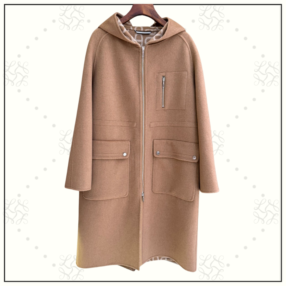 CASHMERE HOODED & WAISTED COAT