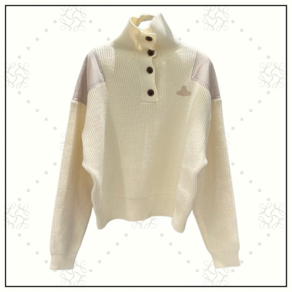 MILITARY PATCH KNIT SWEATER