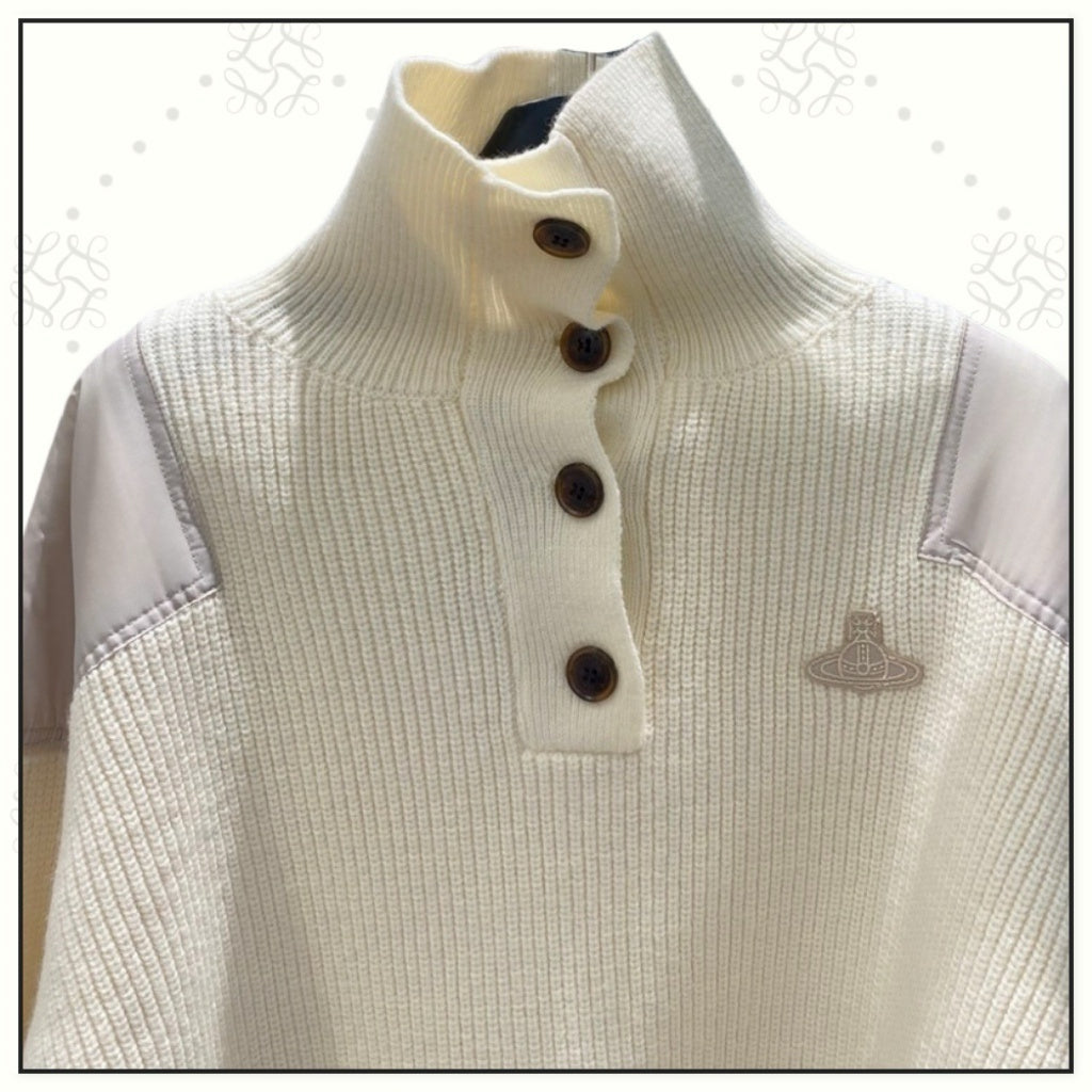 MILITARY PATCH KNIT SWEATER