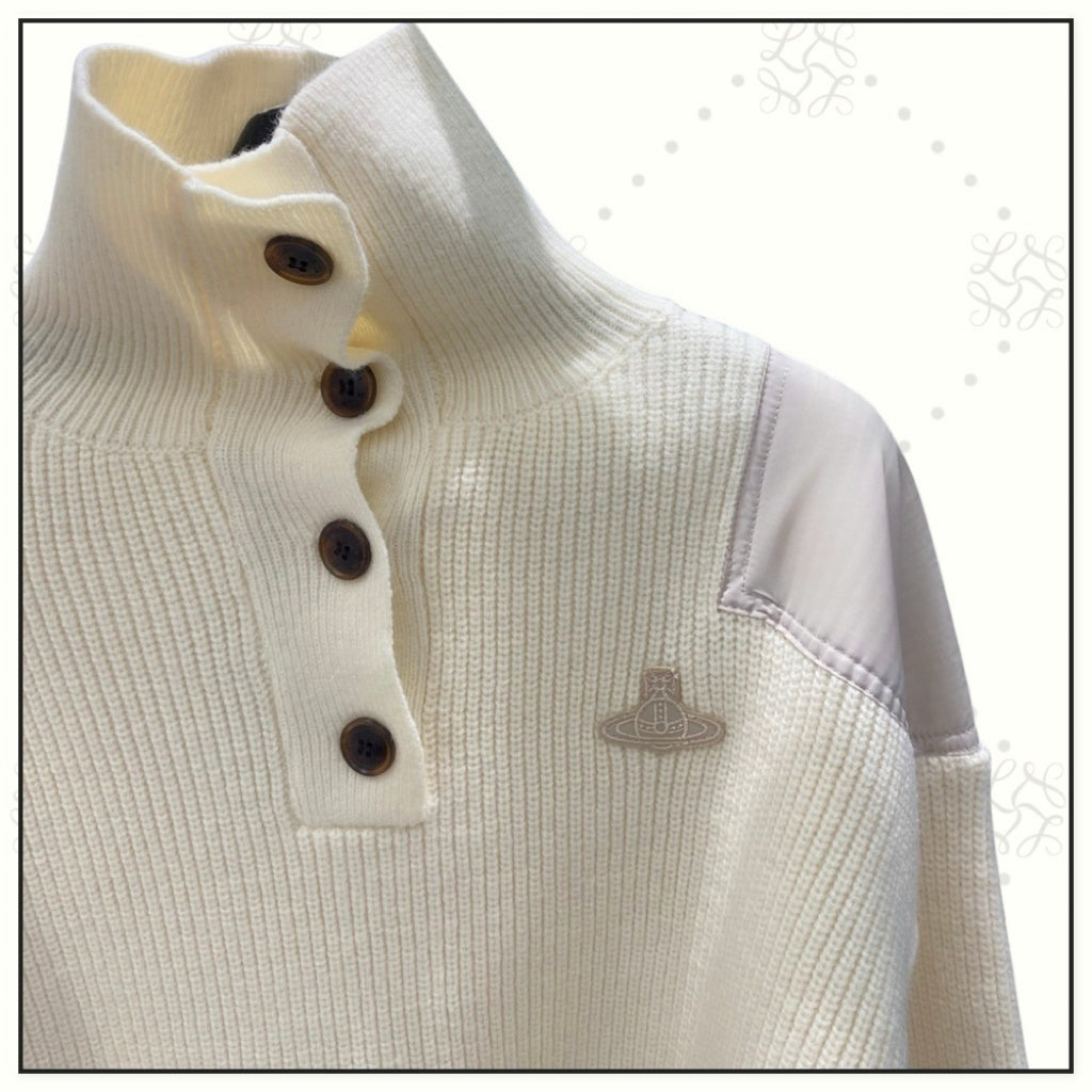 MILITARY PATCH KNIT SWEATER