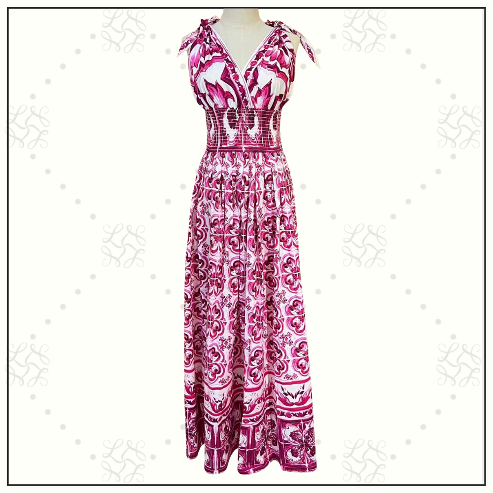 MAJOLICA COTTON POPLIN MAXI DRESS