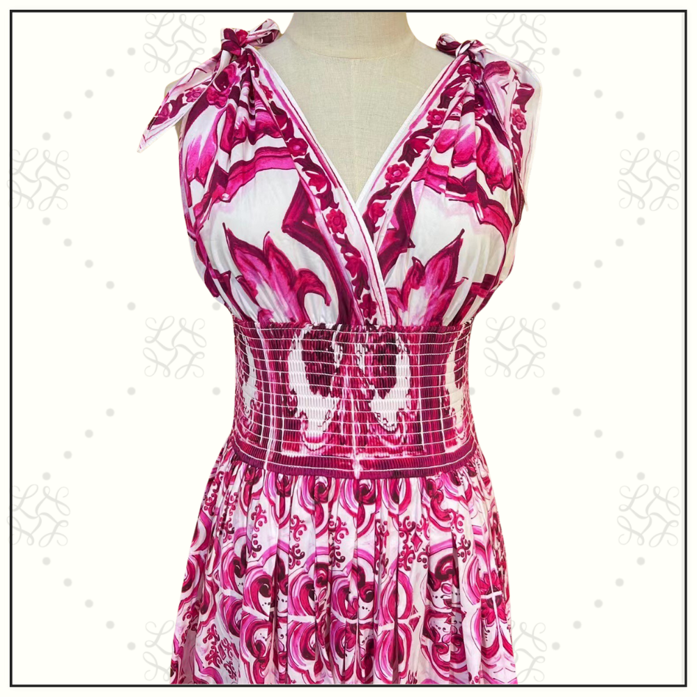 MAJOLICA COTTON POPLIN MAXI DRESS