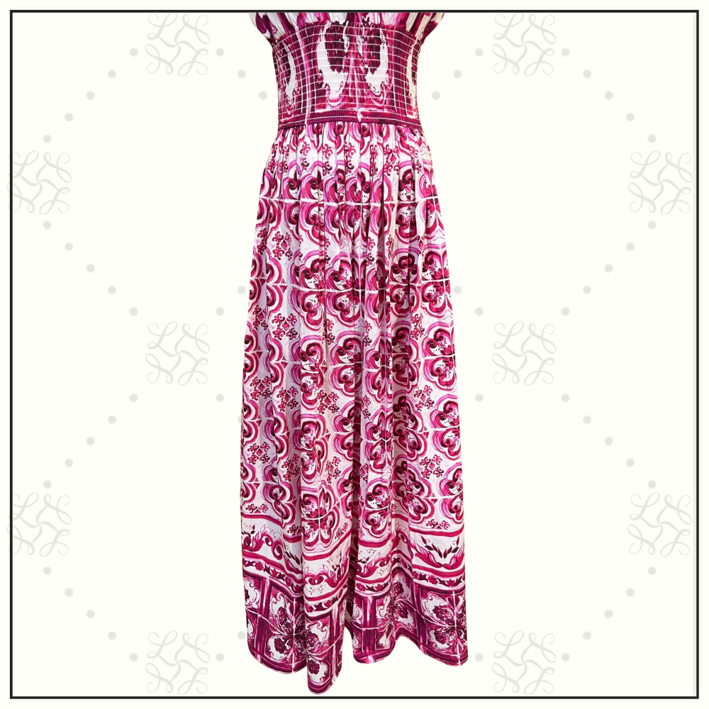 MAJOLICA COTTON POPLIN MAXI DRESS