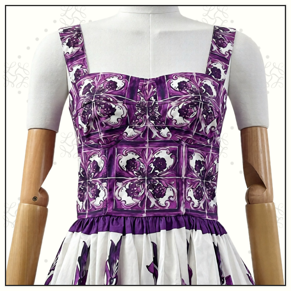 MAJOLICA COTTON POPLIN MAXI DRESS