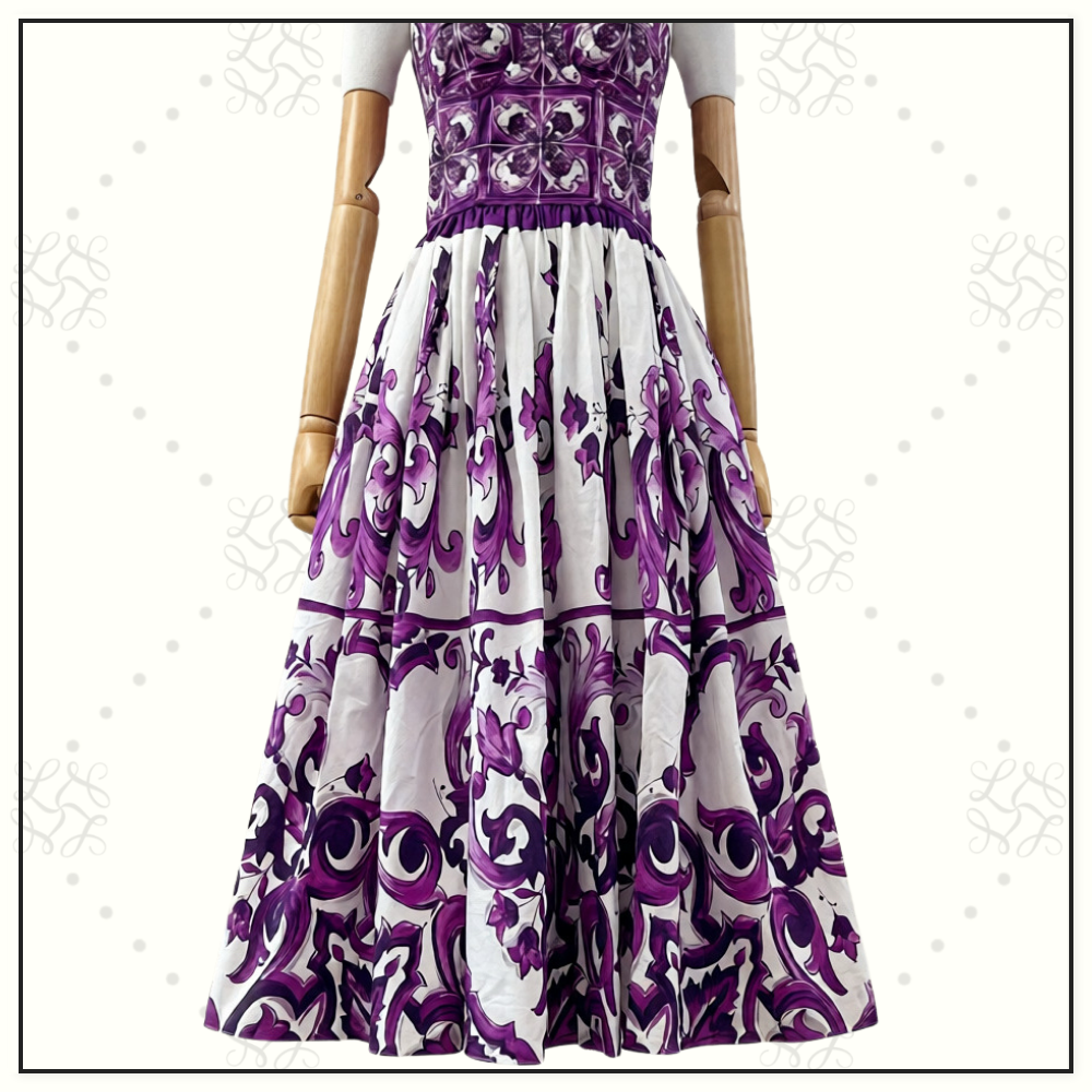 MAJOLICA COTTON POPLIN MAXI DRESS